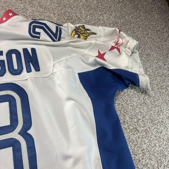 Minnesota Vikings Jersey Mens 56 White NFL Football Reebok Peterson Pro Bowl - Picture 16 of 16